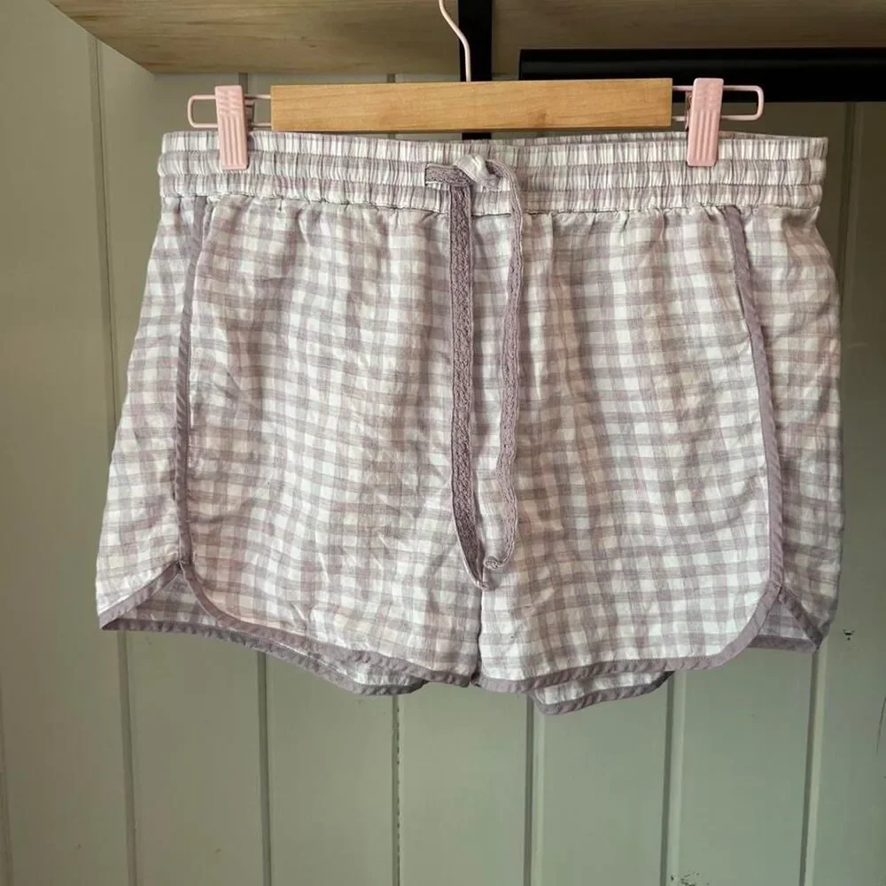Fat Face feminine / prarie lavender and white cotton gingham sleep set size 8